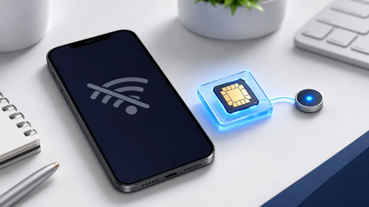 无网络提示的手机与 eSIM 芯片故障排查科技封面图